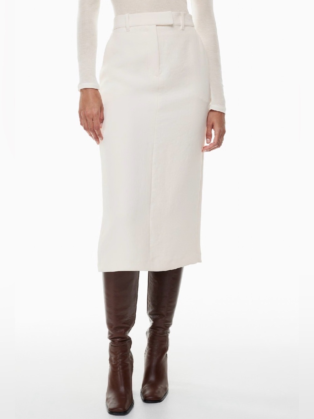Aritzia Wilfred White Midi Pencil Skirt size 8